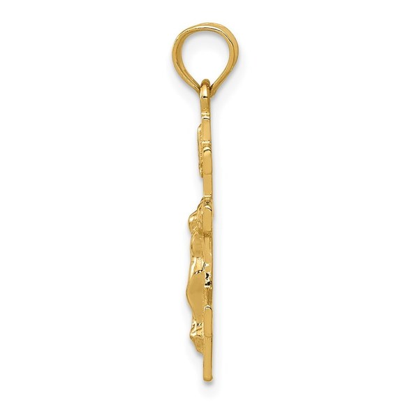 Million Charms 14k Eastern Orthodox Crucifix Necklace Charm Pendant